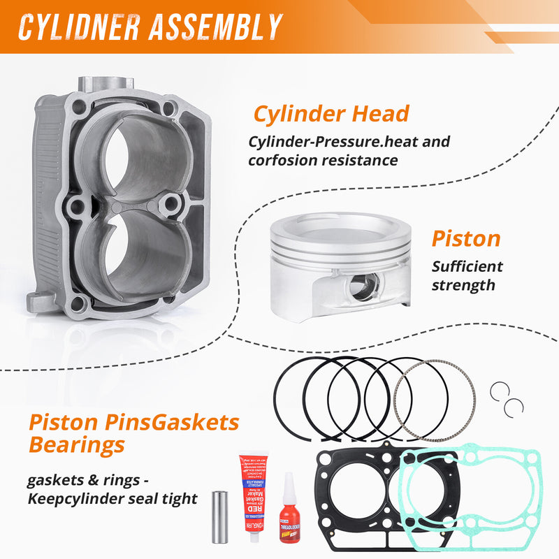 Cylinder Piston Gasket Top End Rebuild Kit for Polaris Ranger 800 XP ATV