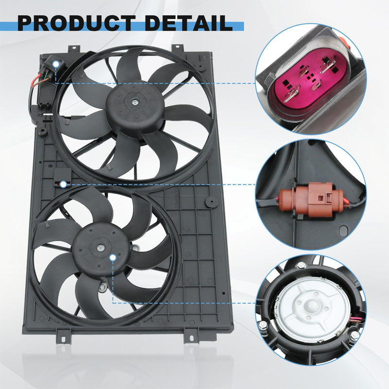 Radiator Condenser Fan for Volkswagen Jetta Beetle 2.0L 2.5L VW3120100