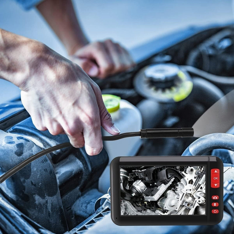1080P HD Industrial Endoscope Borescope 4.3'' Screen 8mm Inspection Snake Camera