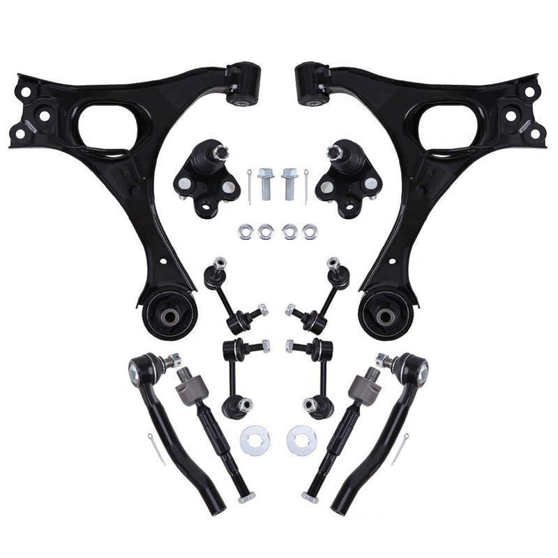 Front Lower Control Arms Ball Joint Sway Bars w/ Tie Rods for 06-11 Honda Civic