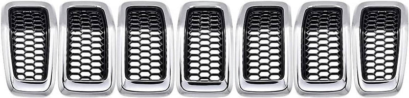 Chrome Front Bumper Grille Insert Honeycomb Mesh for 2014-2018 Jeep Cherokee