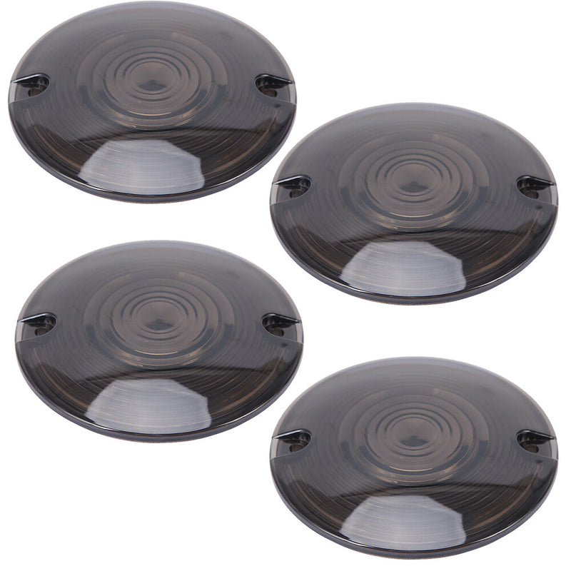 4PCS Motorcycle Smoke Lens Turn Signal Light Flat Lens Covers for Harley Touring