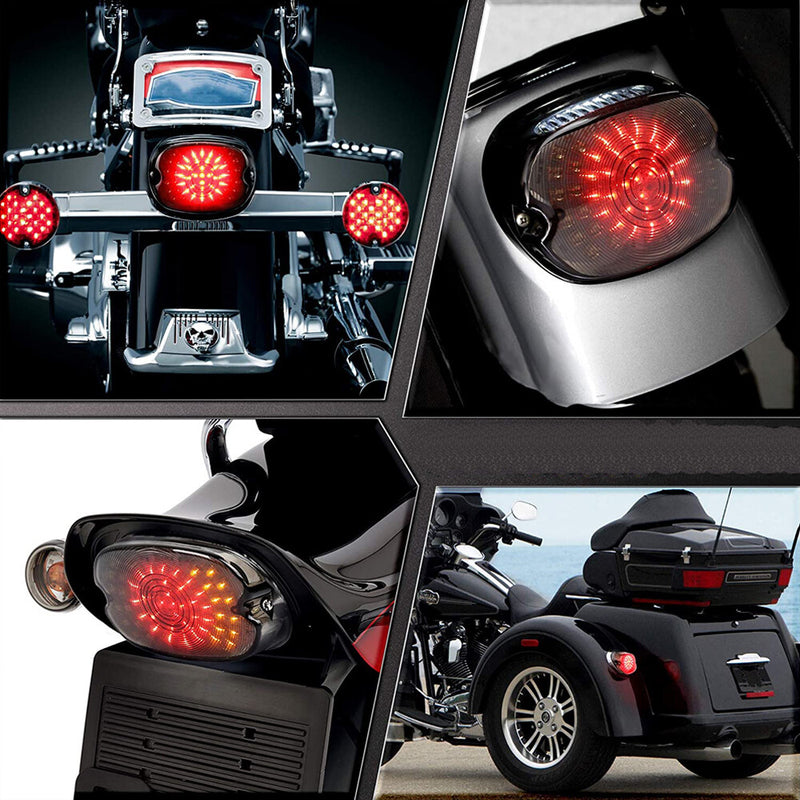 Smoke LED Tail Light Brake Rear for Harley Road King Electra Glide Tour Dyna FXR