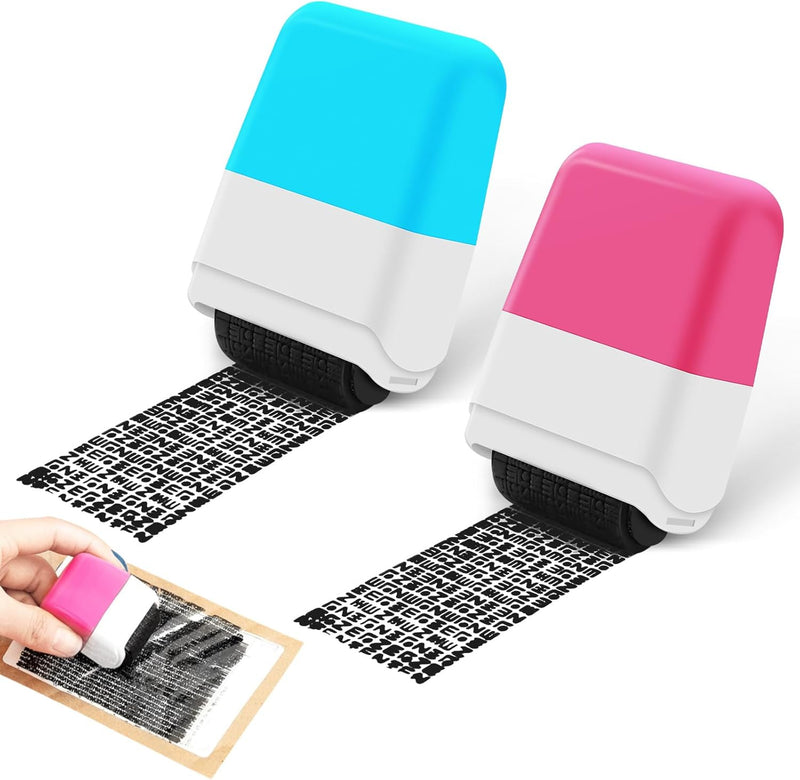 Identity Theft Protection Roller Stamp Guard ID Privacy Confidential Data 2PCS