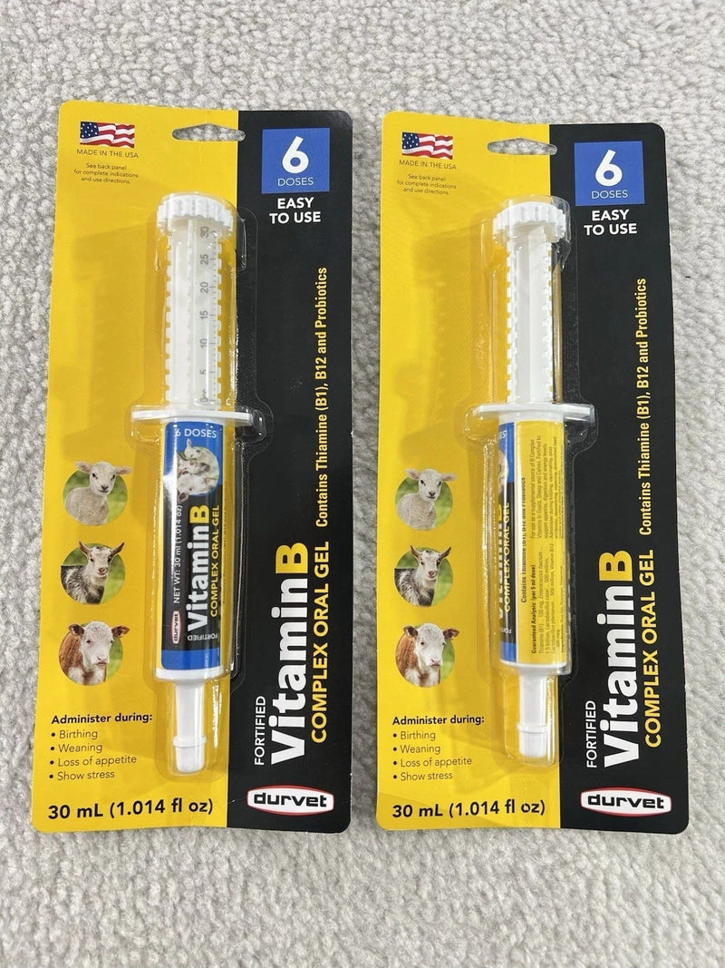 Vitamin B Complex Oral Gel for Durvet Goats Sheep Calves 30mL Lot of 2