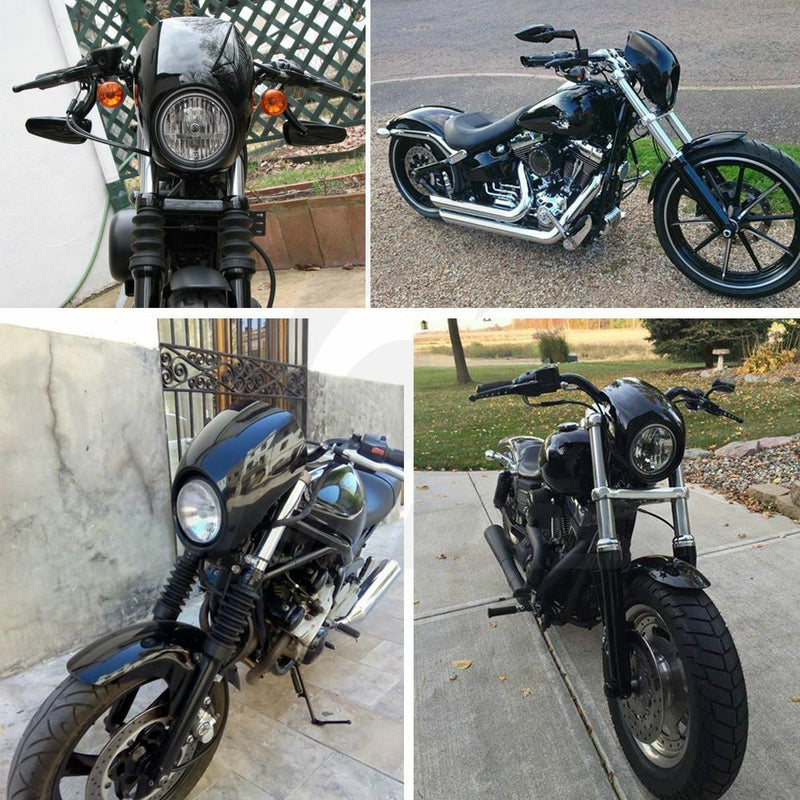 Black Front Headlight Fairing Mask for Harley Sportster Dyna FX XL 1973-UP