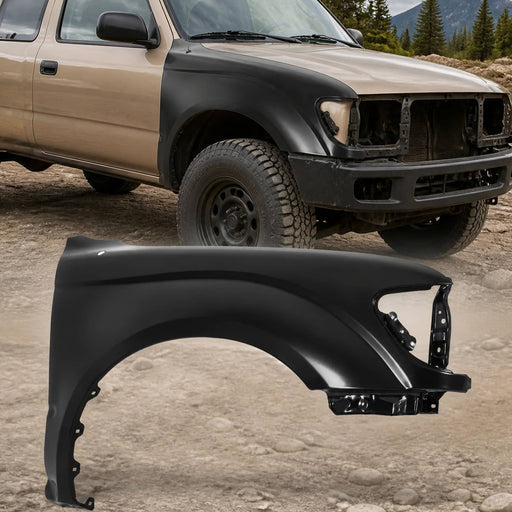 DURAFORCE TO1241180 Front Fender for Toyota Tacoma 2001-2004 Passenger Side Black Steel
