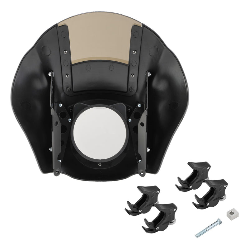 For Harley Dyna Quarter Headlight Fairing Windshield 49mm Clamps