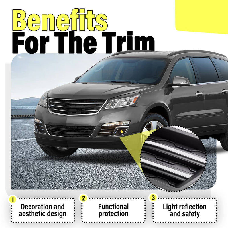 DURAFORCE GM1039150 Fog Light Bezel Trim Covers for Chevrolet Traverse 2013-2017 Pair