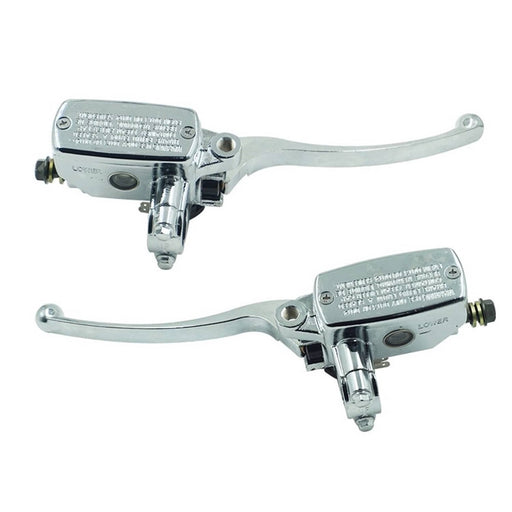 DURAFORCE Motorcycle Hydraulic Brake Clutch Master Cylinder Lever Chrome 22mm