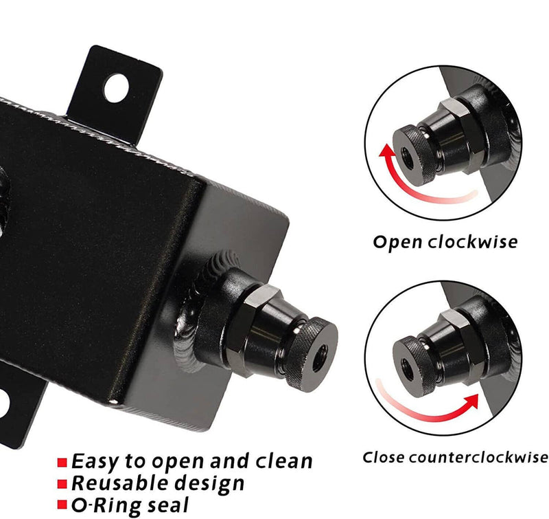 Aluminum 1L Oil Catch Can Reservoir Tank & Breather Filter Baffled 10AN Fitting