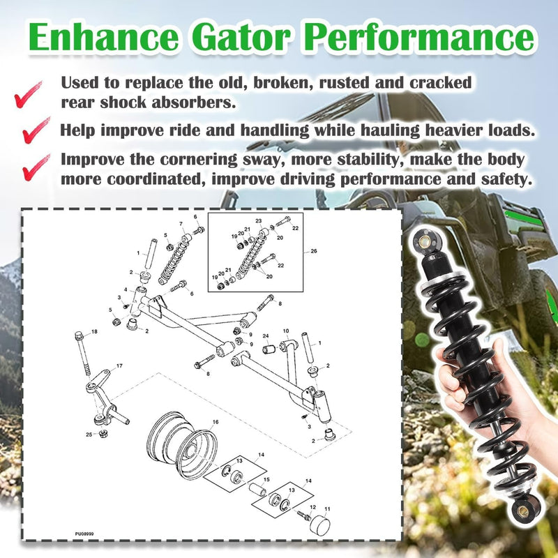 AM130448 Front Suspension Shock Absorber Kit for John Deere 2 Pcs