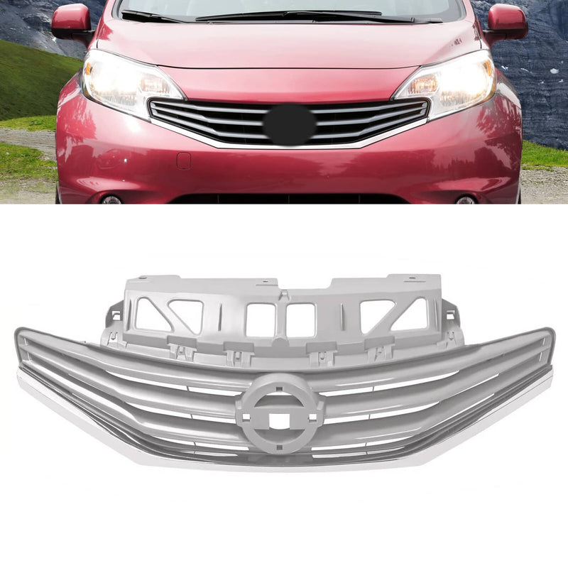 DURAFORCE Front Upper Bumper Grille for Nissan Versa Note 2014 2015 2016 Chrome