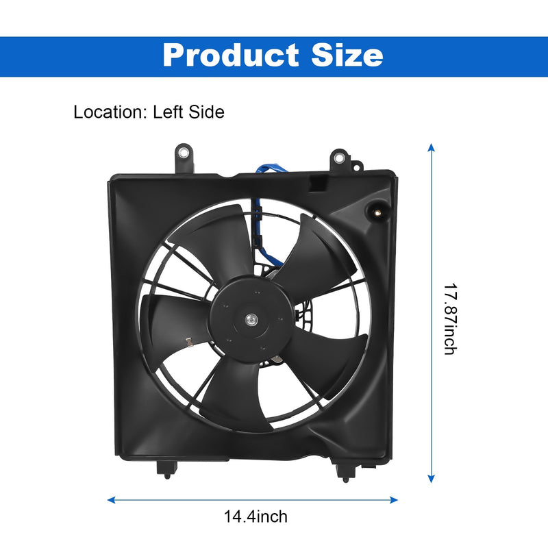 Left AC Condenser Radiator Cooling Fan for Honda Civic 1.5 1.8 2.4L 2012-2015
