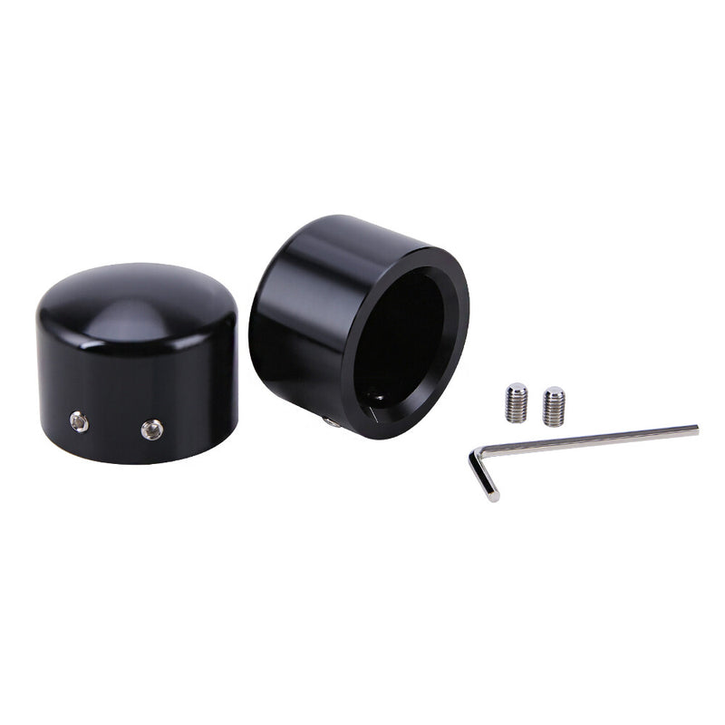 Axle Cap Nut Covers Black Front for Harley Touring Street Road Glide King US