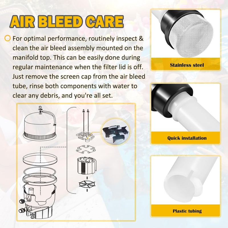 190092 Air Bleed Assembly for Pentair FNS Plus Pool And Spa D.E. Filter