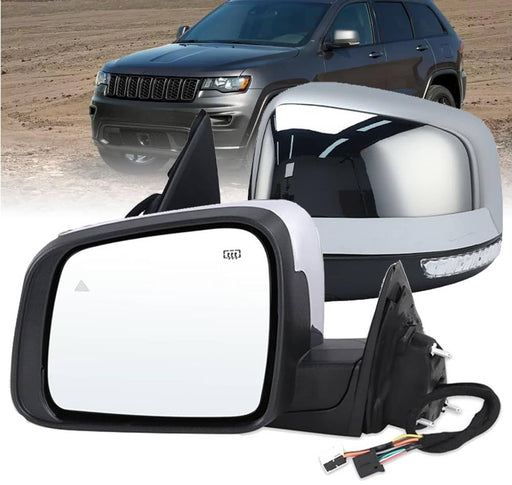 DURAFORCE Driver Side Mirror w/Manual Folding Blind Spot for Jeep Grand Cherokee 2011-2022