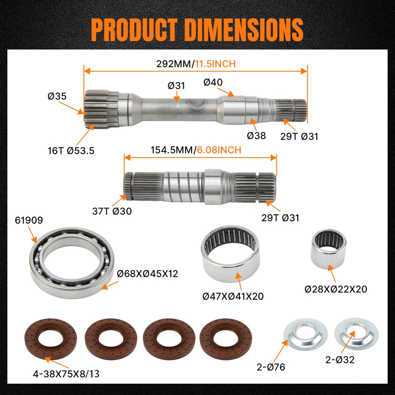 Front Differential Axle Intermediate Shaft Kit for Ram 1500 3.0L 3.6L V6