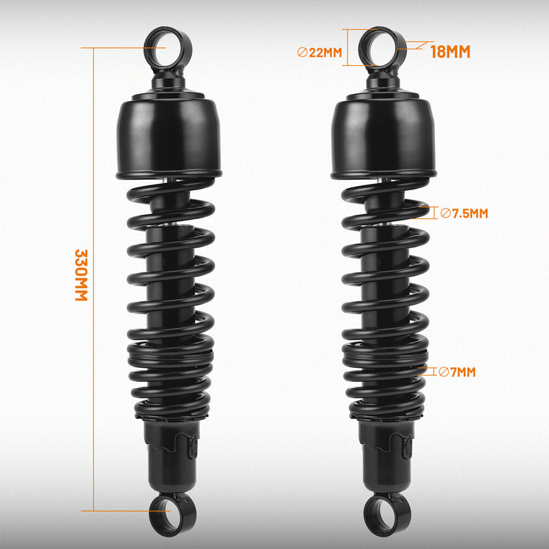 13" Rear Absorbers Shocks for Harley Dyna Super Glide FXD 1995-2010 Black