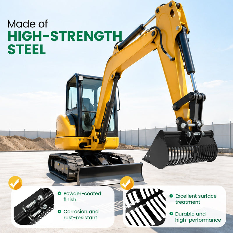 600mm Mud Bucket Screening Skeleton Attachment for Mini Excavator Digger