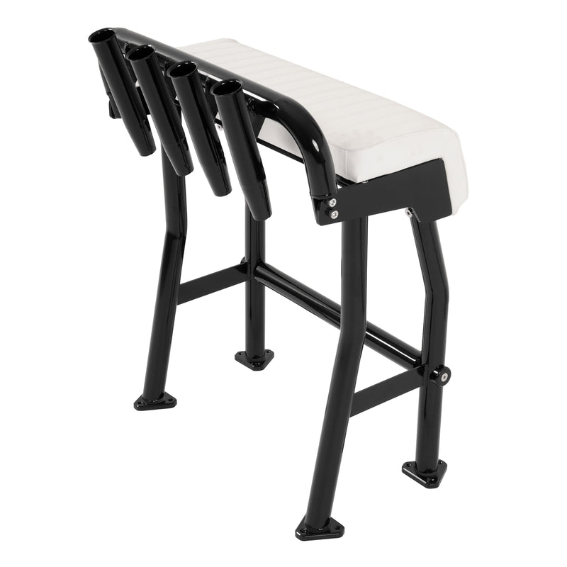 29" Leaning Post Seat w/ 4 Rod Holders Aluminium for Centre Console Boat