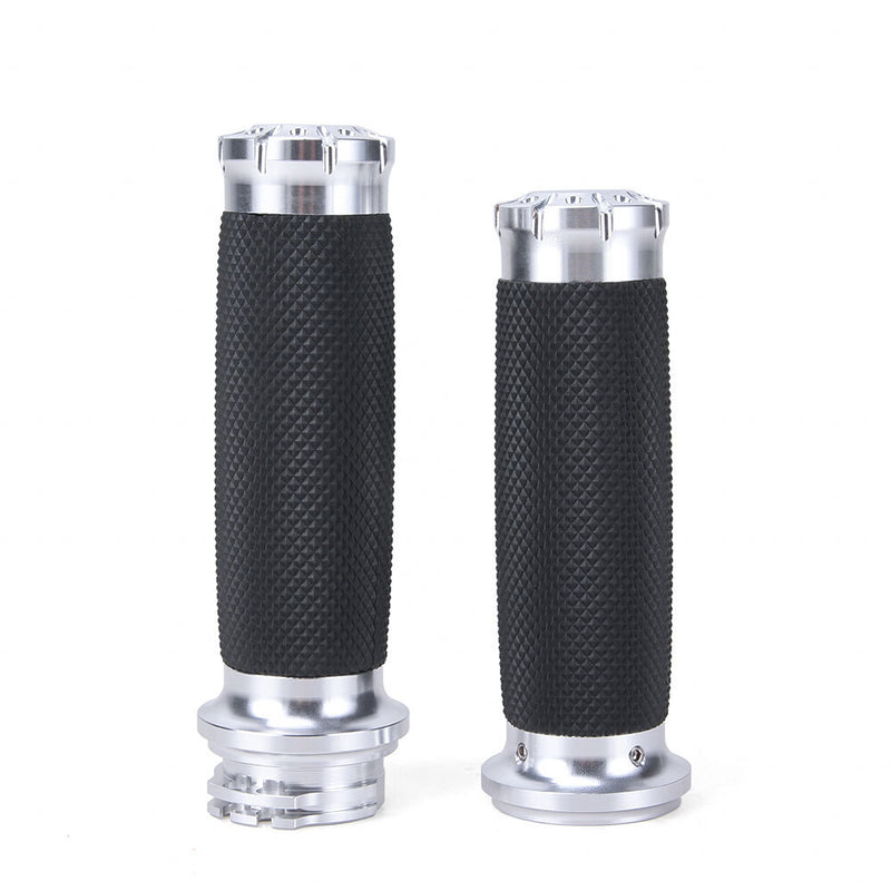 1" Chrome Handlebar Hand Grips for Harley Dyna Sportster XL 1200 883
