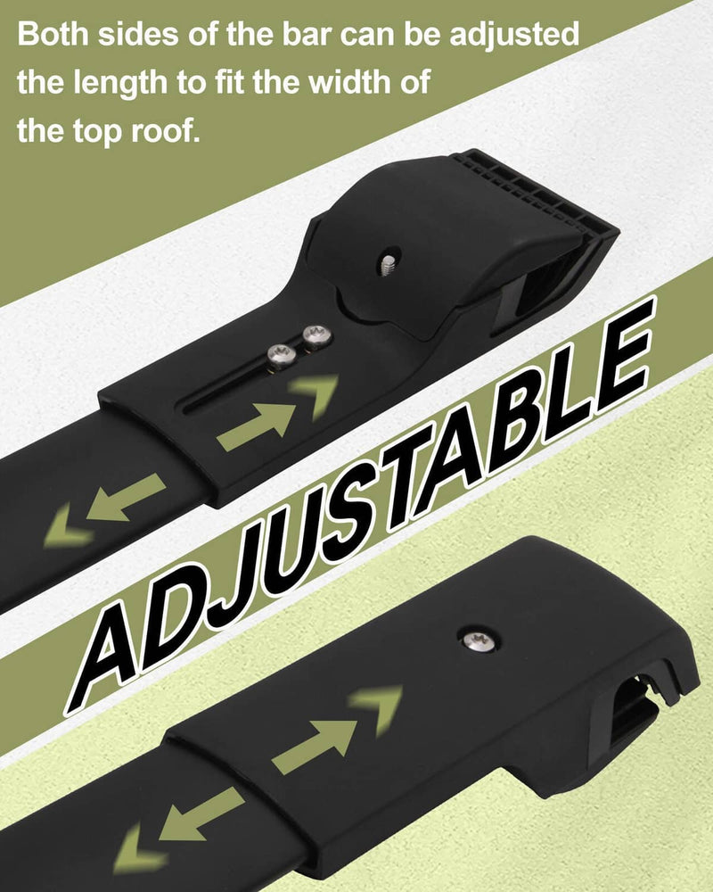 2x Black Aluminum Cross Bars Roof Racks Rail for Subaru Forester 2014-2024