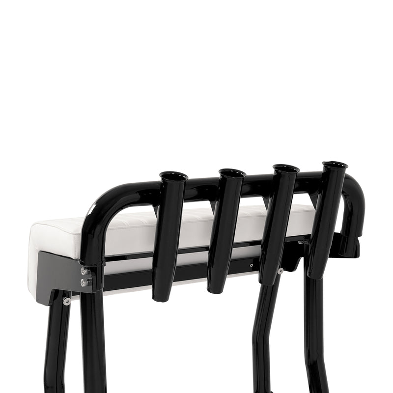 29" Leaning Post Seat w/ 4 Rod Holders Aluminium for Centre Console Boat