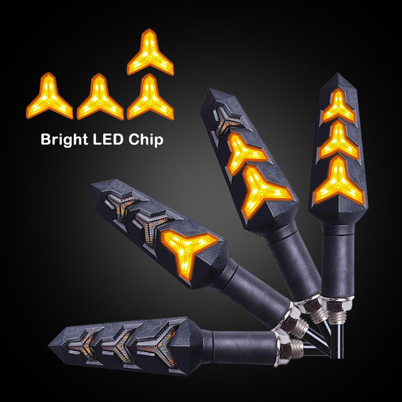 4pcs Universal LED Amber Turn Signal Blinker Light Indicators for Motorcycle Bik