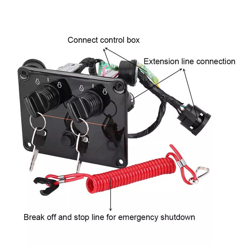 6K1-82570-08 Top Twin Dual Key Switch Assembly Panel for Yamaha 6K1-82570-13-00
