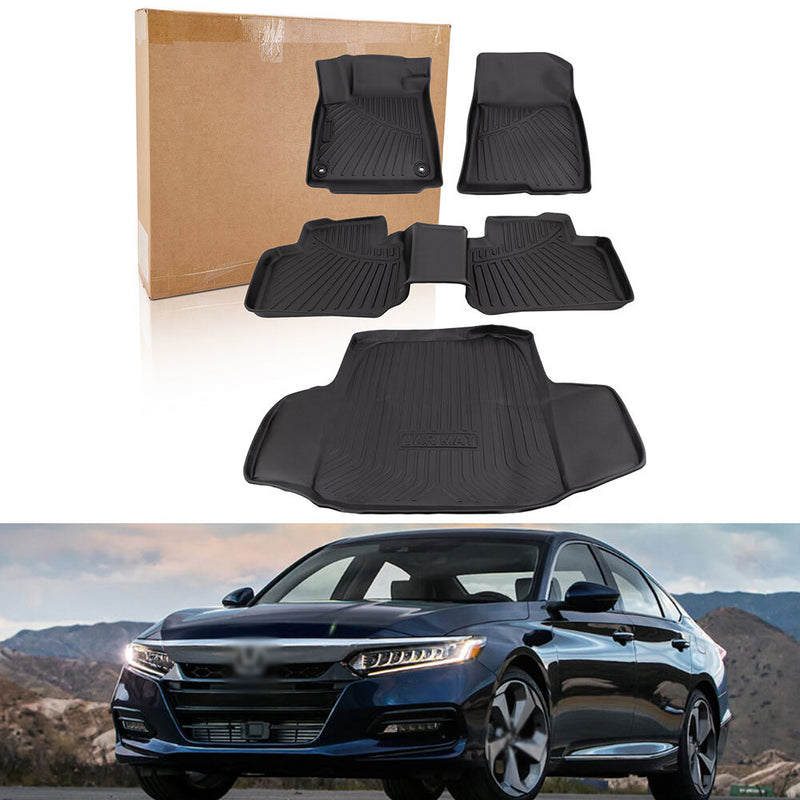 TPE Rubber Floor Mats with Cargo Liner for Honda Accord Sedan 2018-2022