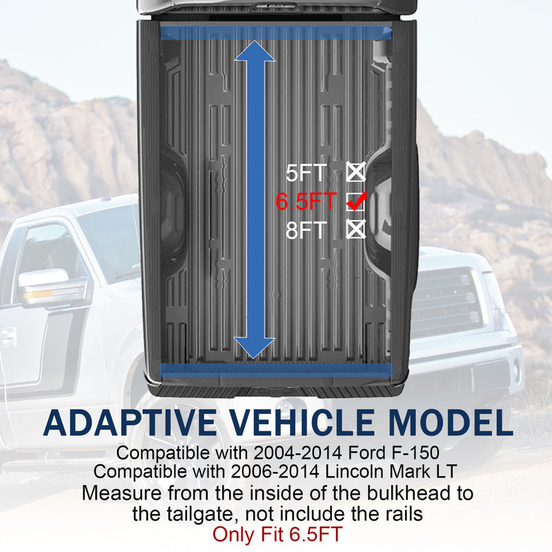 FRP Tri-Fold Hard Tonneau Cover for Ford F-150 2004-2014 6.5 6.6ft Bed