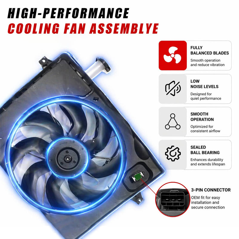 Engine Radiator Cooling Fan for Hyundai Elantra 2017-2020 Kia Forte 2.0L