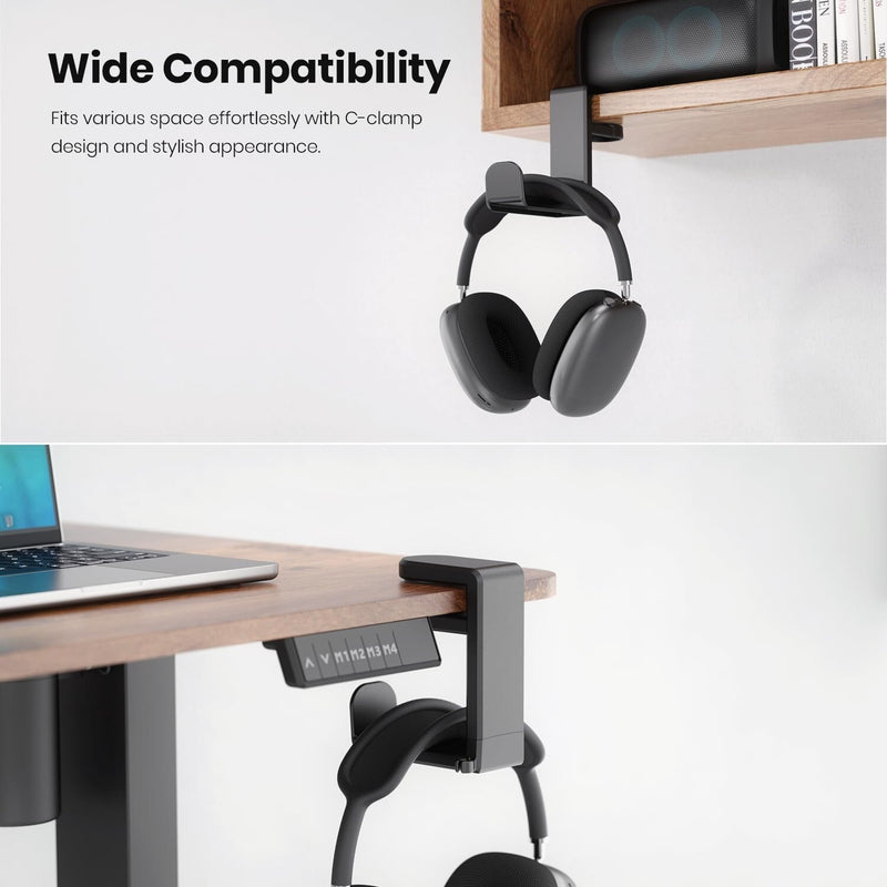360 Gaming Headphone Hanger Display Stand Holder Hook Under Desk Mount