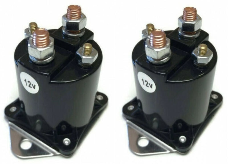 2 Pack 12 Volt Solenoid for Gas Golf Cart Kart Buggy 4 Terminal OEM Replacement