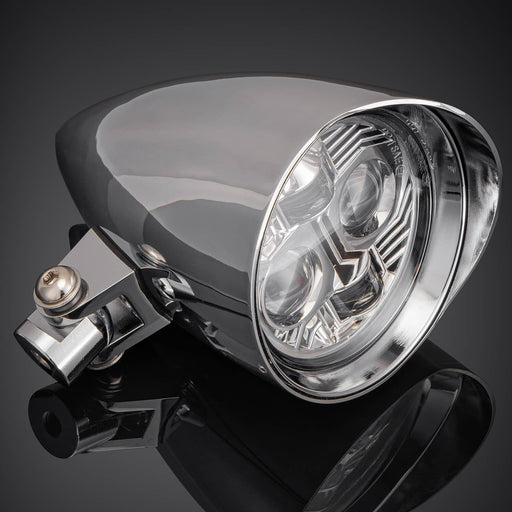 DURAFORCE Chrome LED Bullet Headlight for Harley Bobber Chopper Dyna Softail Sportster XL