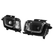 DURAFORCE LED Tube Projector Headlights Headlamp Black for Chevrolet Camaro 2010-2013 Pair