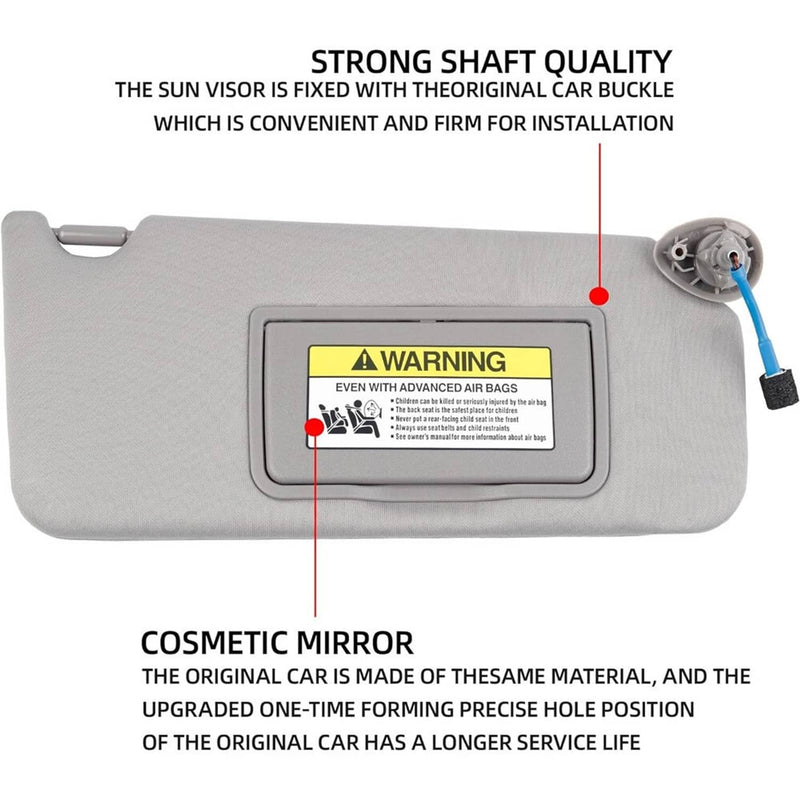 2Pcs Sun Visor with LED Light Mirror for Honda Accord 2008-2017 83280-TA5-A51ZA