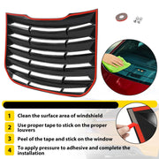 DURAFORCE Rear Window Louver Sun Shade Cover for Ford Fusion 2013-2020 Matte Black Tape