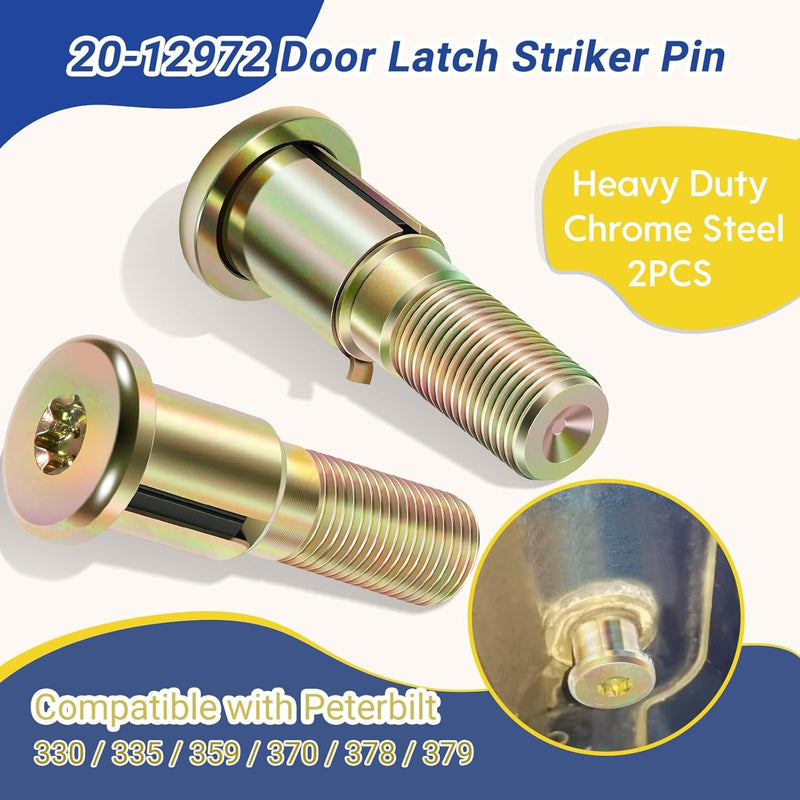 20-12972 Door Latch Striker Bolt Pin for Peterbilt 330 335 359 370 378 379 2Pack
