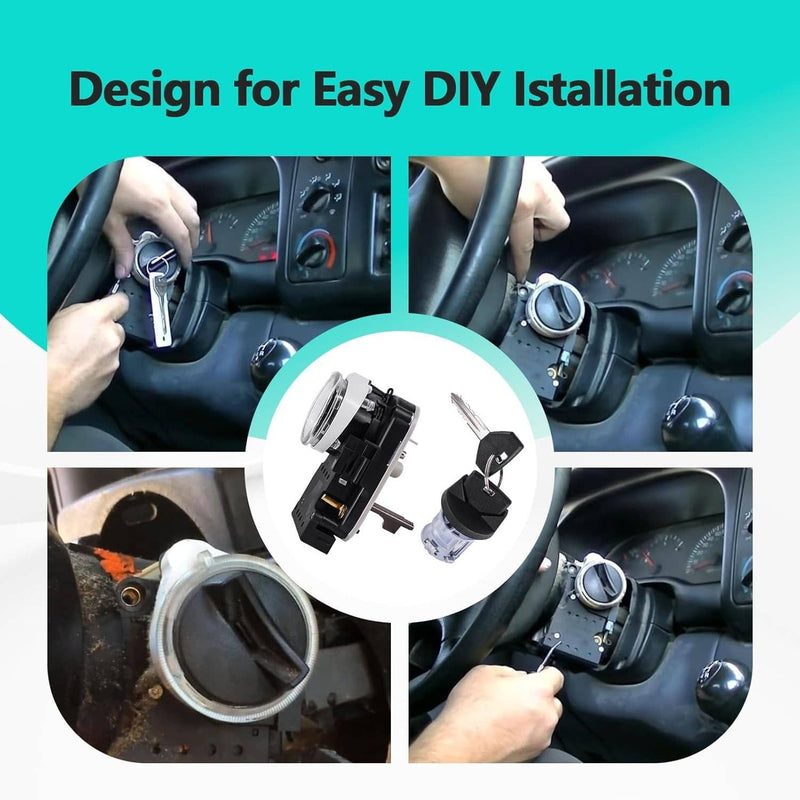 Ignition Switch Lock Cylinder Assembly with 2 Keys for Dodge Ram 1500 2500 1994-