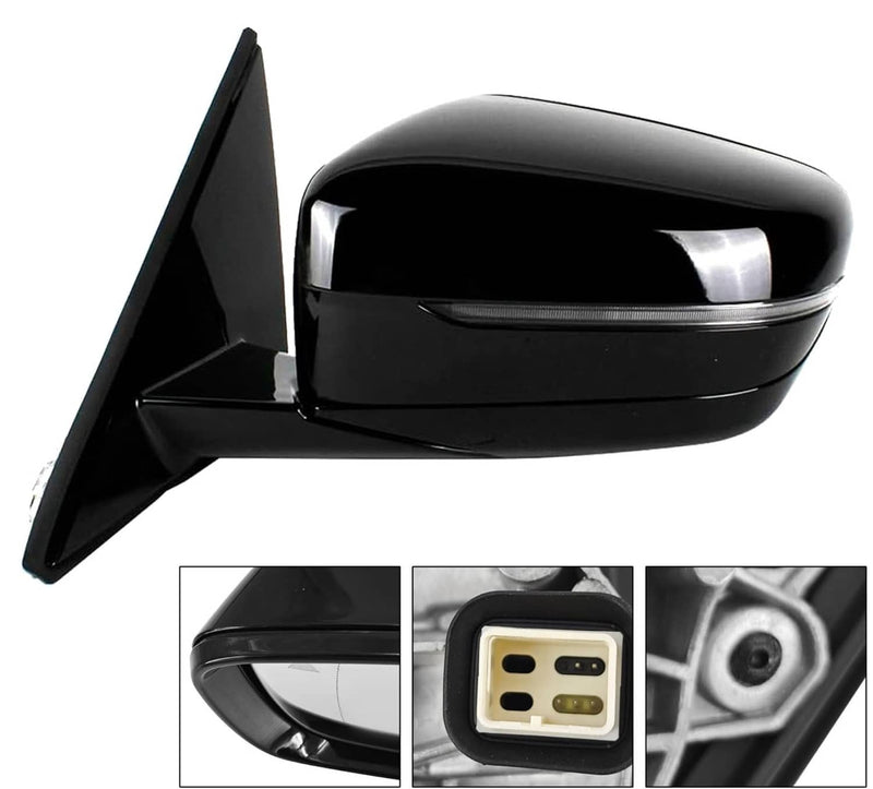 Left Driver Side Mirror w Blind Spot Black for BMW 320i 330i 330e 19-23