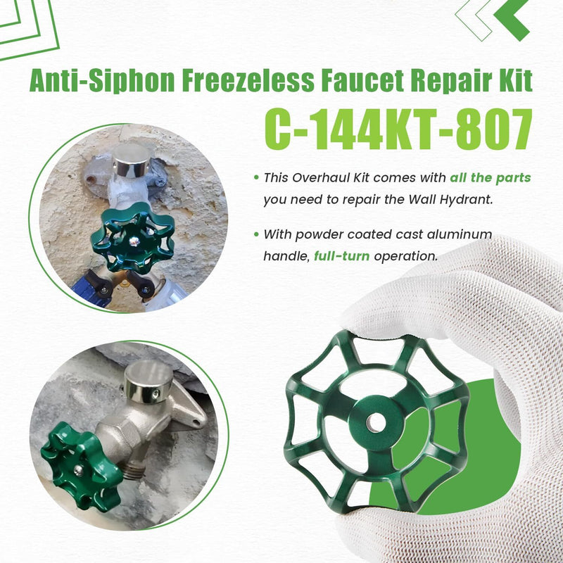 C-144KT-807 Complete Wall Hydrant Faucet Repair Kit for Prier C-144 C-244 Series