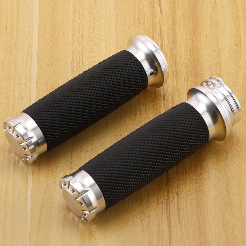 1" Chrome Handlebar Hand Grips for Harley Dyna Sportster XL 1200 883