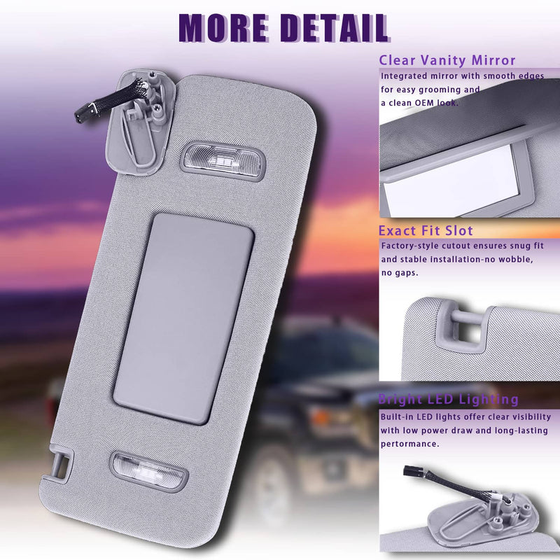 23459643 Right Side Sunvisor for Chevrolet Silverado 1500 2500 3500 15-19