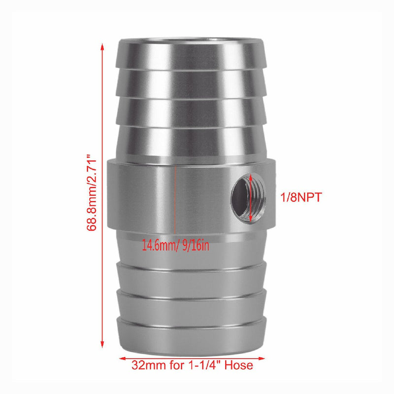 1-1/4 Inch Hose with 1/8 NPT Steam Port Adapter for LS Swap Coolant Radiator