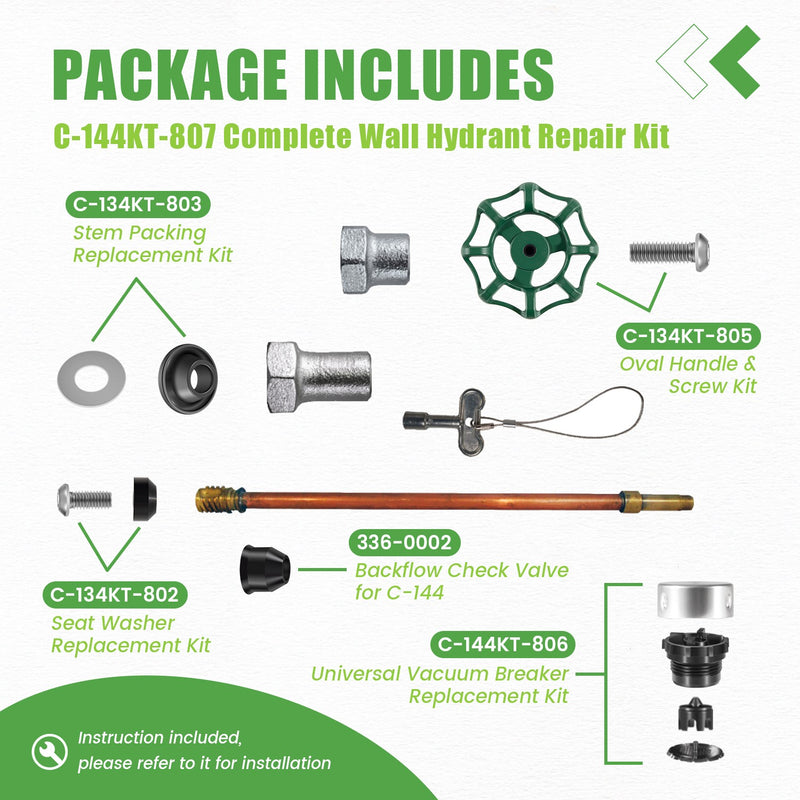 C-144KT-807 Anti-Siphon Freezeless Faucet Repair Kit for Prier C-144