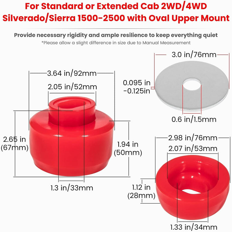 7-141 Silicone Body Cab Mount Bushing for Chevy Silverado Sierra 1999-2014