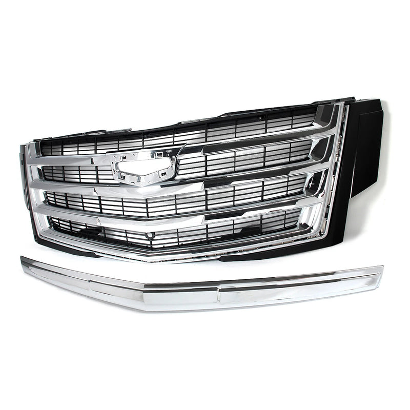 DURAFORCE For Cadillac Escalade 2015-2020 Hood Molding Trim+Front Grille w/Sensor Hole