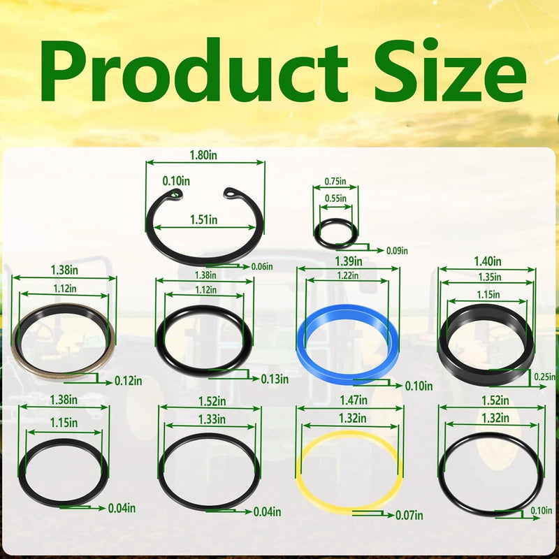 AM118391 Cylinder Seal Kit for John Deere 40 44 60 70 70A Loaders 1-1/2” Bore
